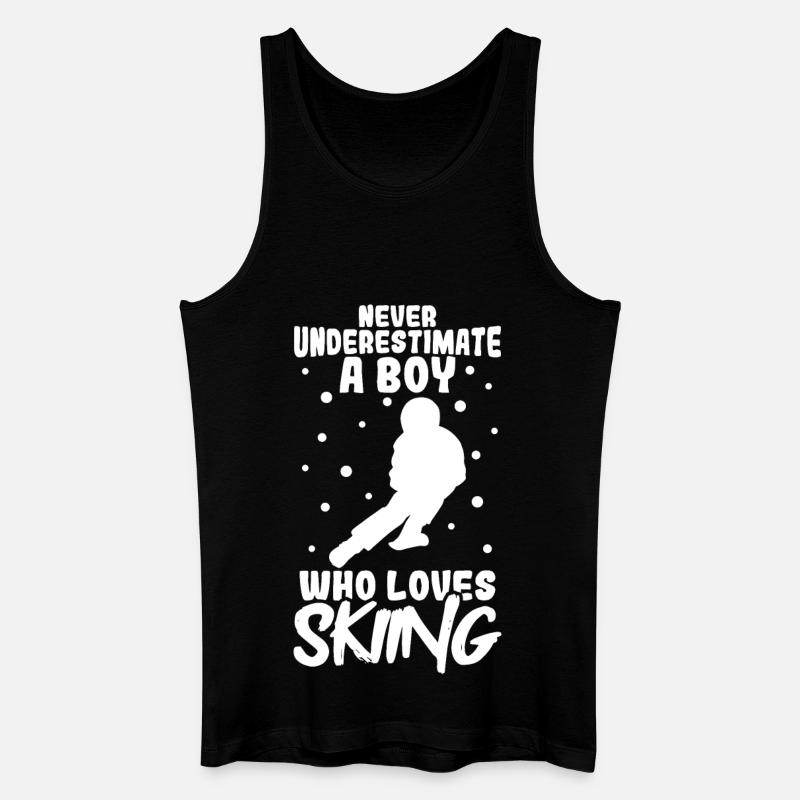 Ski fahrender Junge - Männer Bio Tank Top - Schwarz