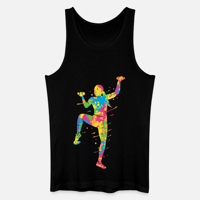 Bouldern Bunt Kletterer Mädchen Berge Klettern - Männer Bio Tank Top - Schwarz