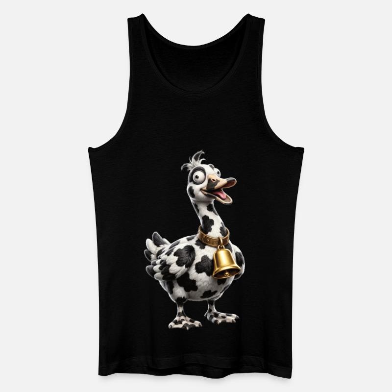 Funny Mixed Goose Cow Pattern - Men’s Organic Tank Top - black