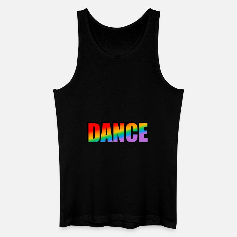 Dance rainbow text LGBTQ pride - Men’s Organic Tank Top - black