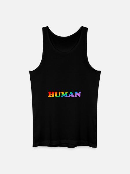 Human rainbow text LGBTQ pride - Men’s Organic Tank Top - black