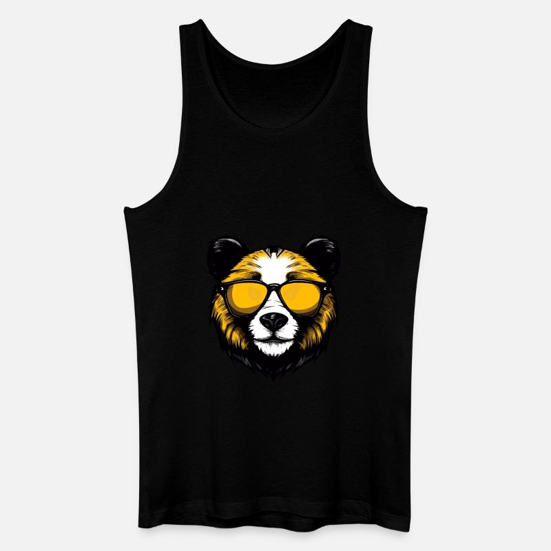 Panda Kopf Porträt Cool - Männer Bio Tank Top - Schwarz