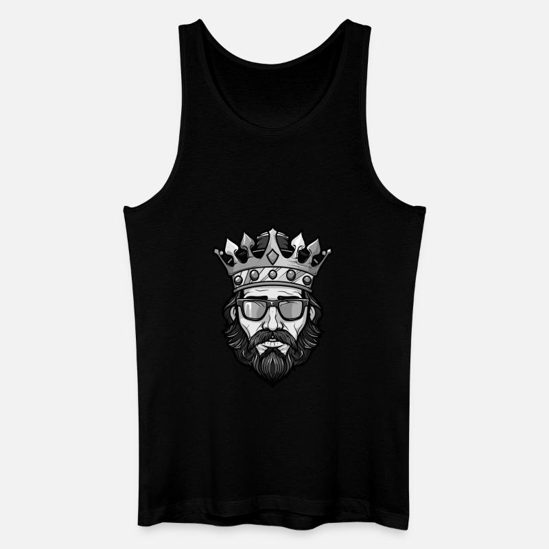 König Krone Kopf Cool - Männer Bio Tank Top - Schwarz
