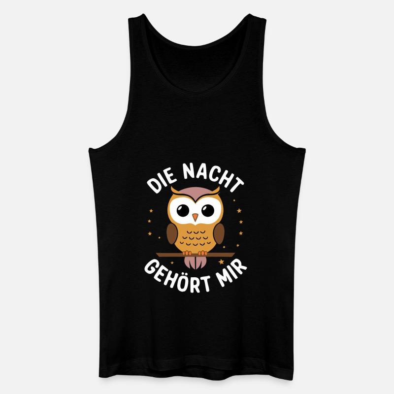 Nachteule Eule Eulen Vogel - Männer Bio Tank Top - Schwarz