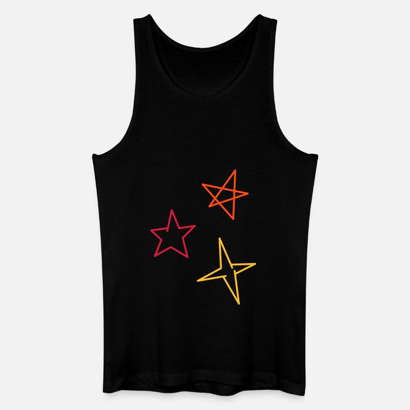 Sterne dreifarbig - Männer Bio Tank Top - Schwarz