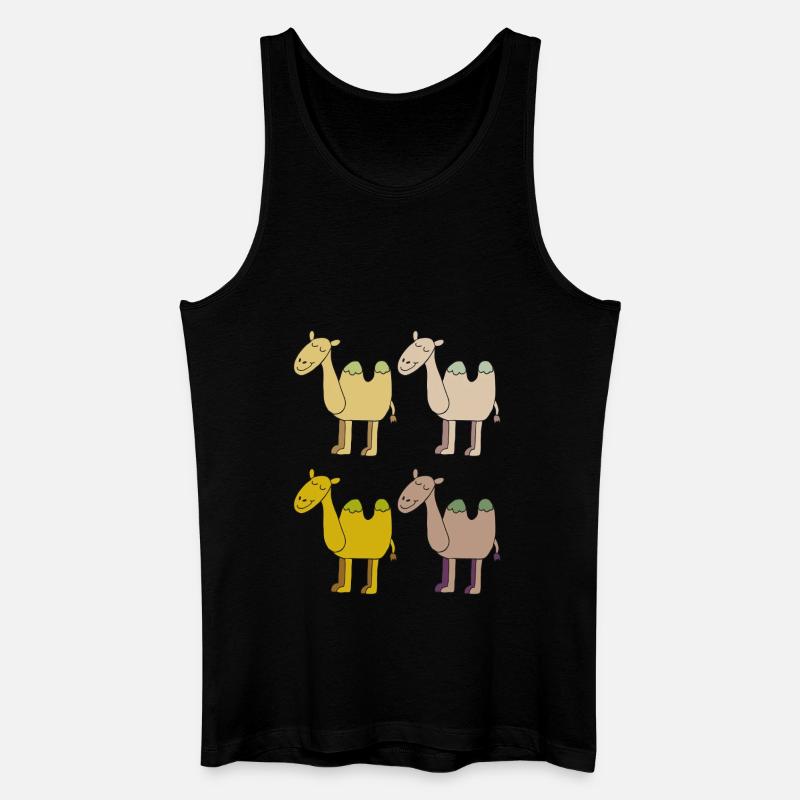 kamelherde bunt - Männer Bio Tank Top - Schwarz