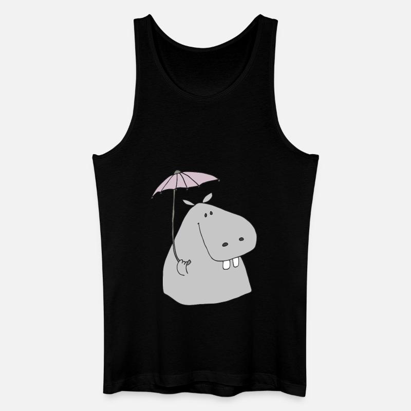 nilpferd mit schirm - Männer Bio Tank Top - Schwarz