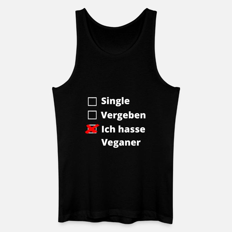 Ich hasse Veganer - Männer Bio Tank Top - Schwarz