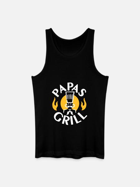 Papas Grill - 3farb - Männer Bio Tank Top - Schwarz