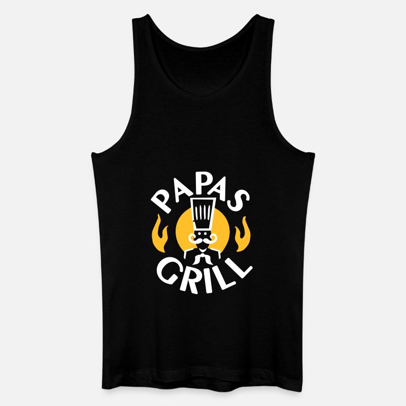 Papas Grill - 3farb - Männer Bio Tank Top - Schwarz