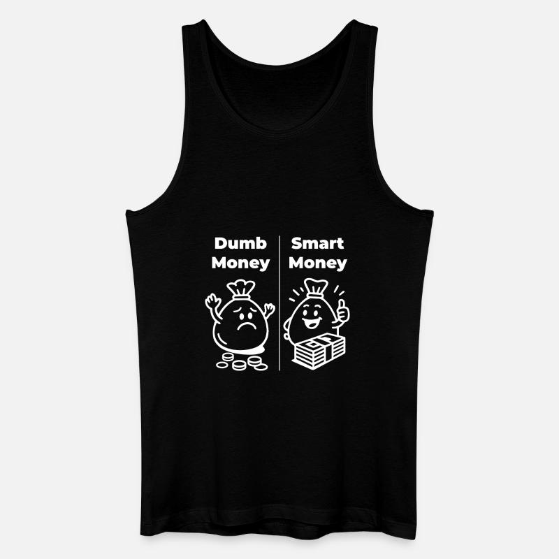Dumme penge - Smarte penge - Økologisk tanktop til mænd - sort