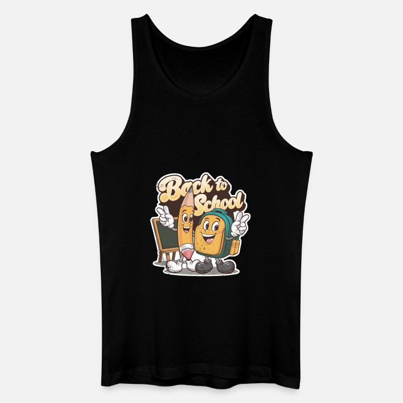 Zurück zur Schule - Männer Bio Tank Top - Schwarz