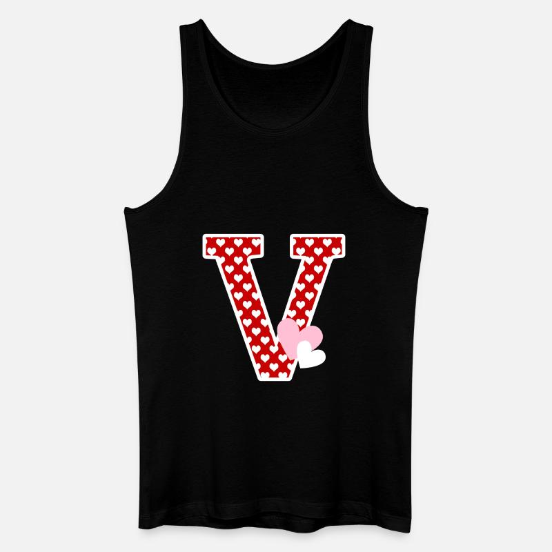 Letter v heart - Men’s Organic Tank Top - black