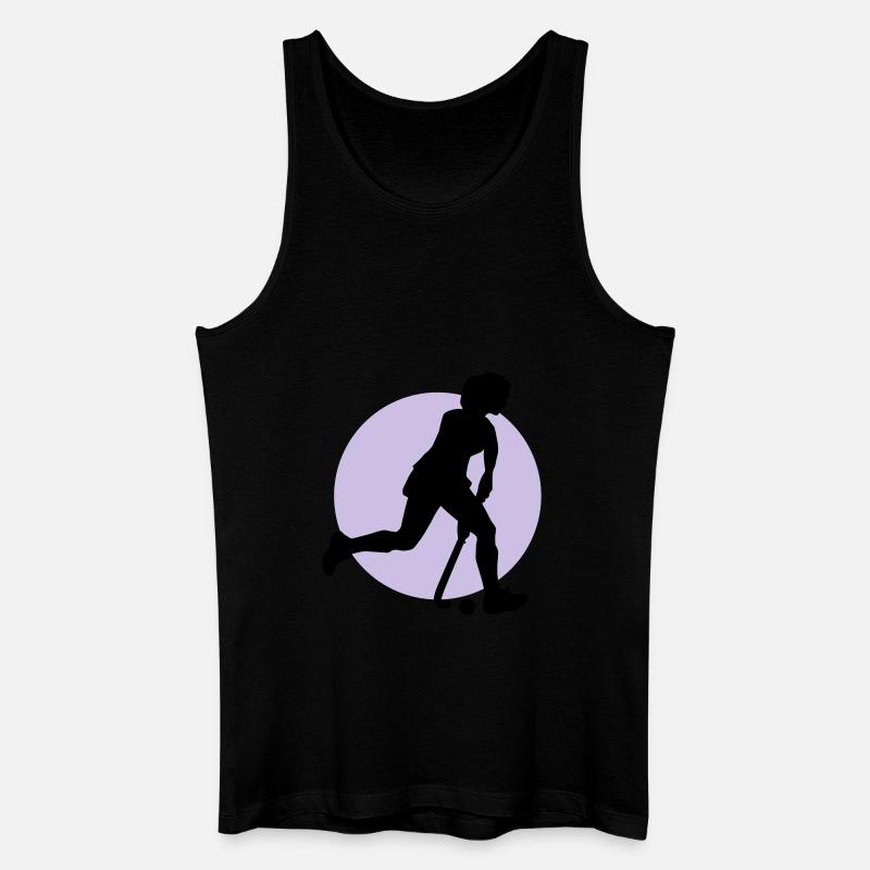 hockey_woman_b_2c - Männer Bio Tank Top - Schwarz
