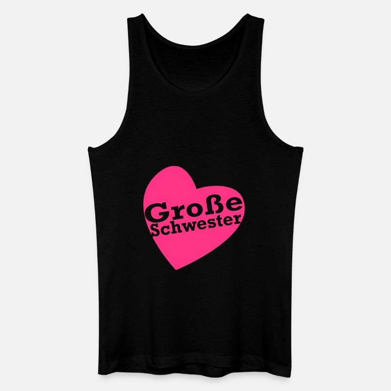 Große Schwester Herz - Männer Bio Tank Top - Schwarz