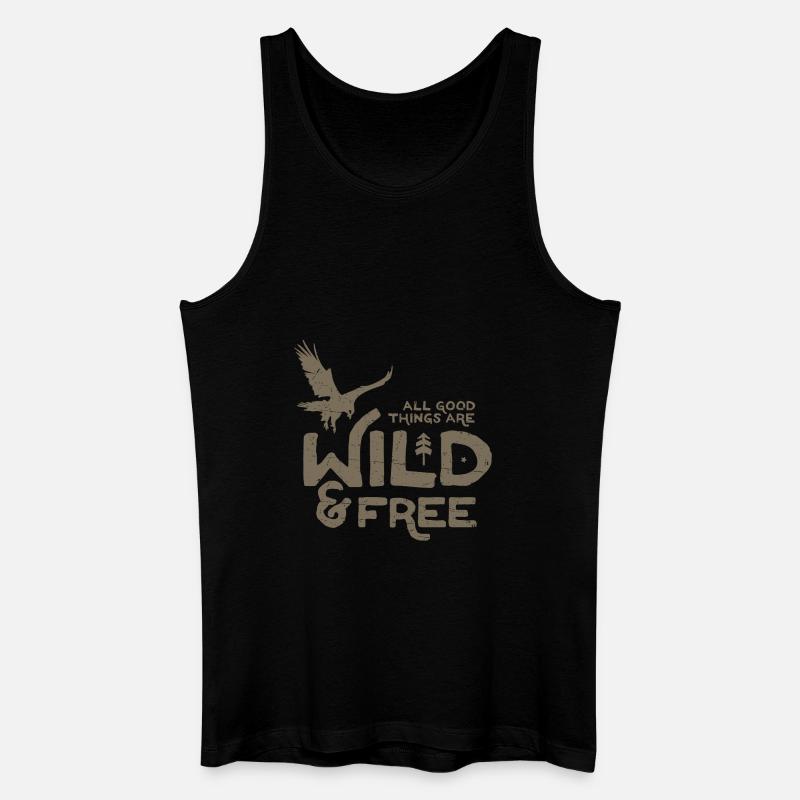 Wild and Free - Männer Bio Tank Top - Schwarz