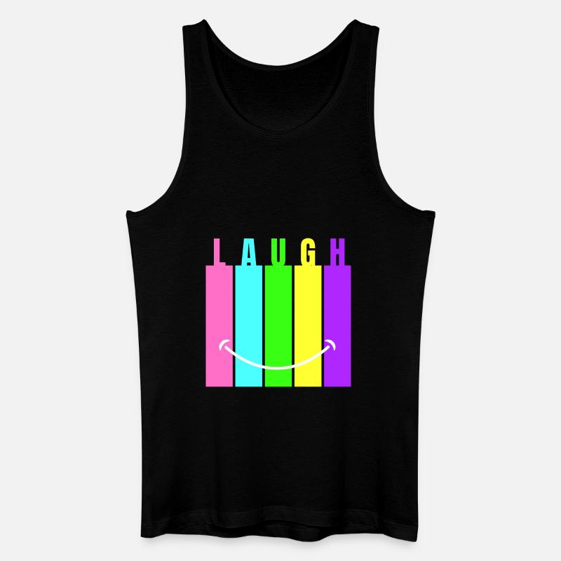 Neon Laugh - Männer Bio Tank Top - Schwarz