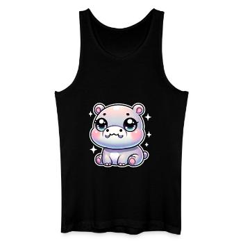 Super Cute Kawaii Baby Hippo - Männer Bio Tank Top - Schwarz - Vorne