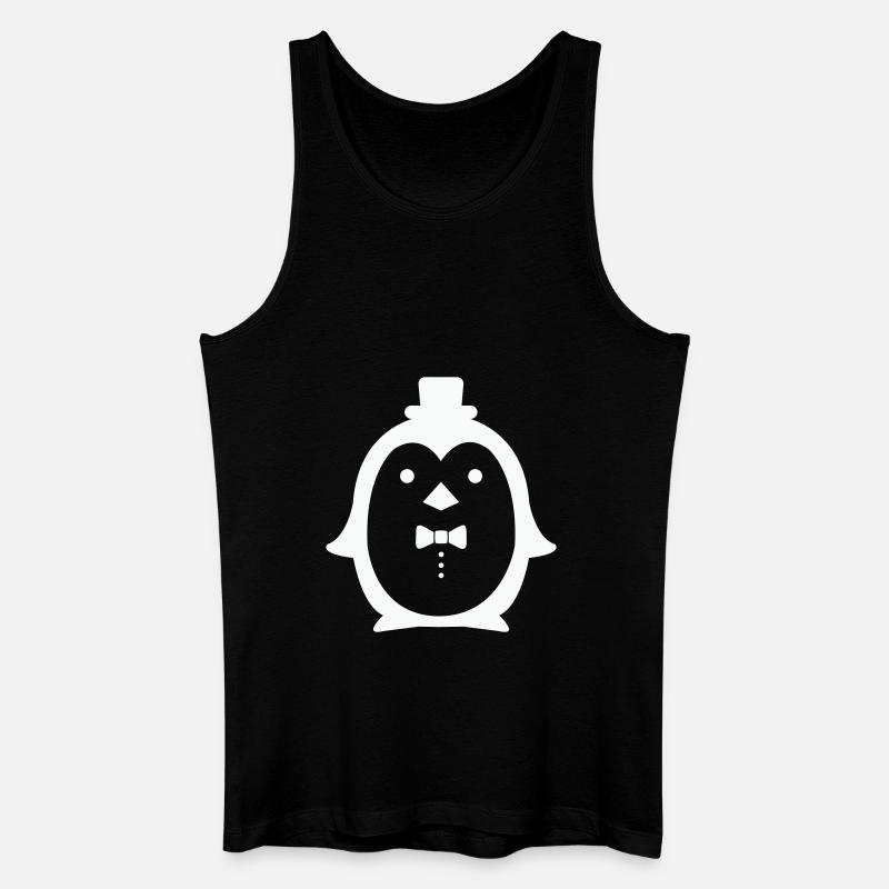pingu gentleman - Männer Bio Tank Top - Schwarz