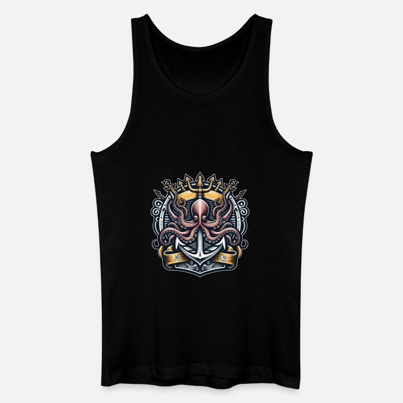 Octopus - Männer Bio Tank Top - Schwarz