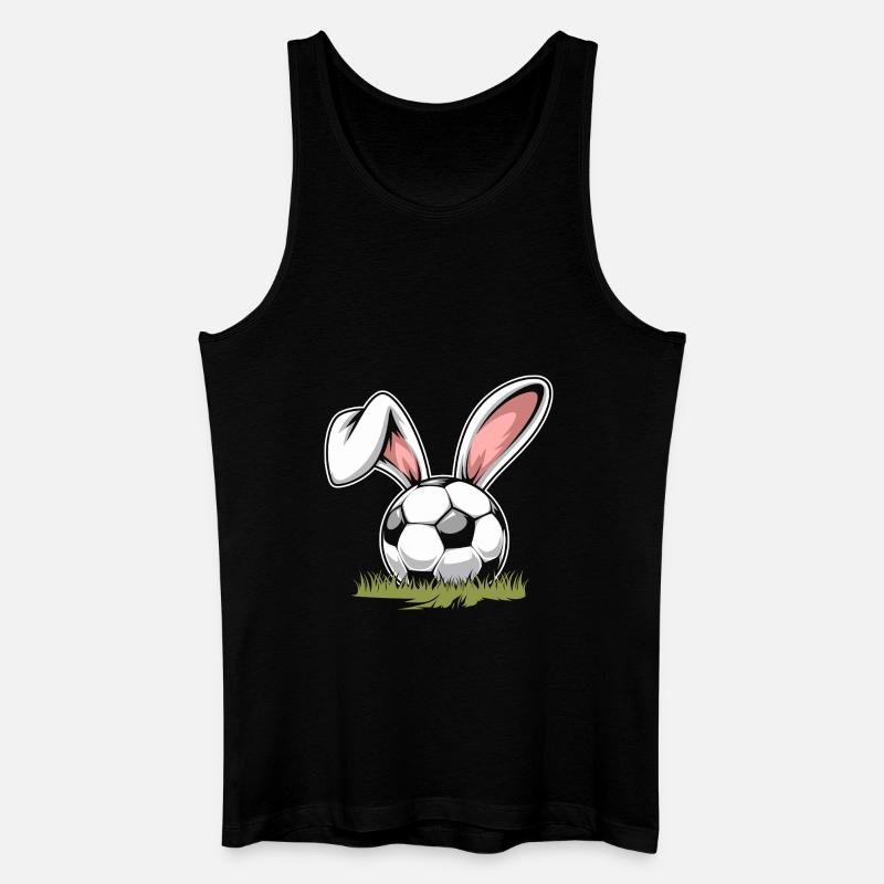 Fußball mit Osterhasenohren - Männer Bio Tank Top - Schwarz