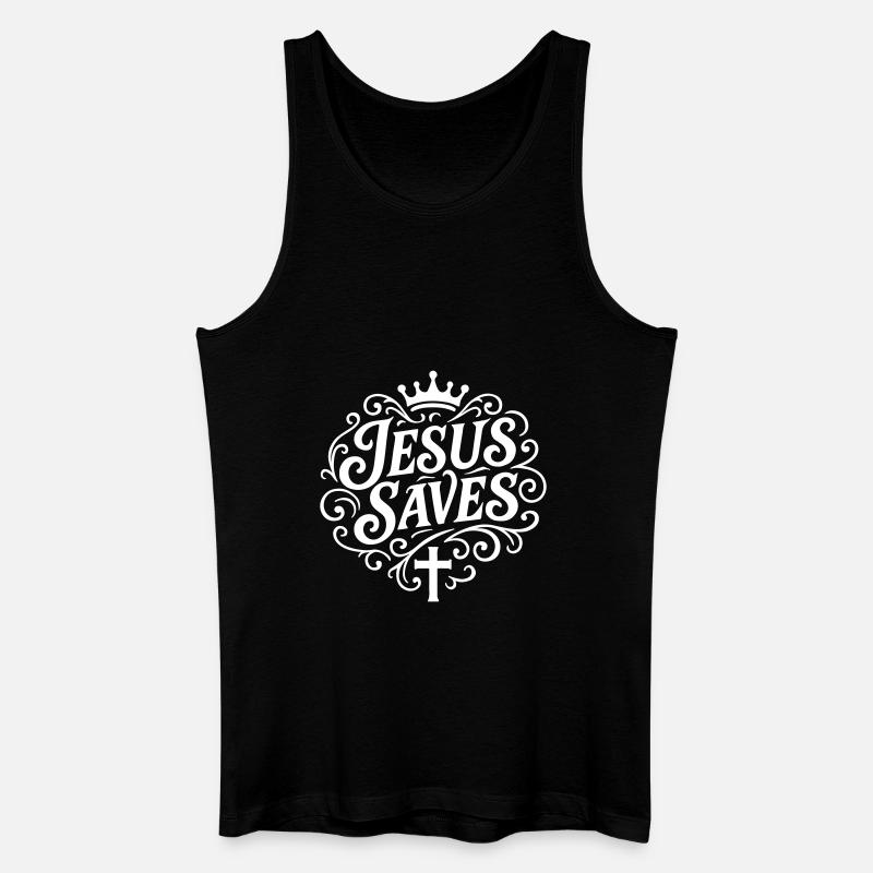 Jesus Rettet Christlich - Männer Bio Tank Top - Schwarz