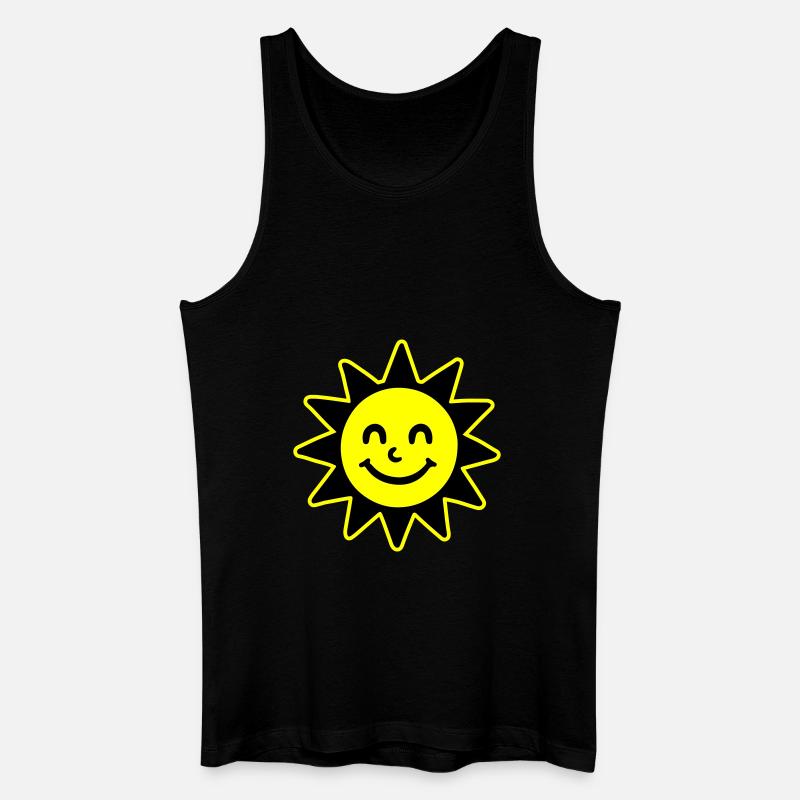 Sonne Comic Sommer - Männer Bio Tank Top - Schwarz
