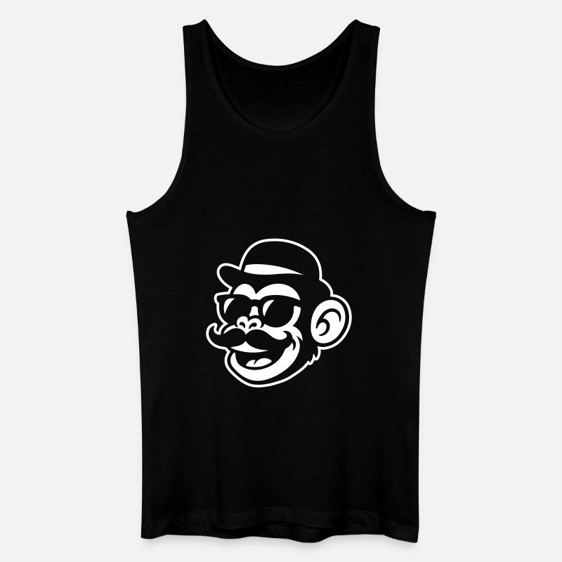 Affe Mustache Lustig - Männer Bio Tank Top - Schwarz