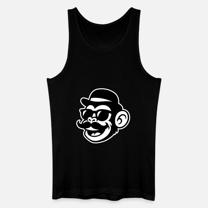 Affe Sir Mustache - Männer Bio Tank Top - Schwarz