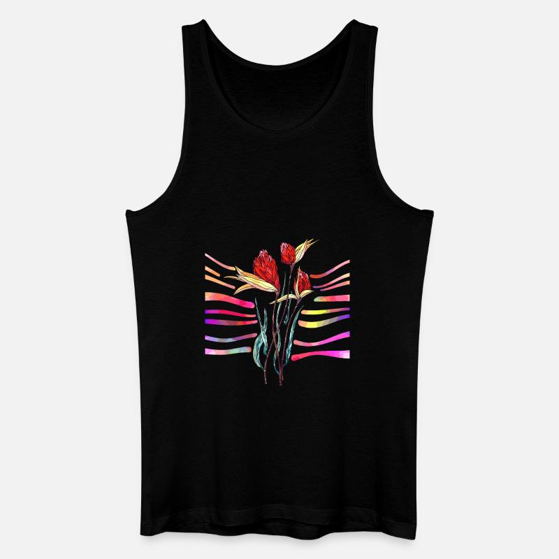 Blumen - Männer Bio Tank Top - Schwarz