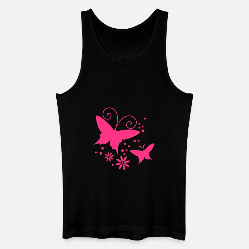 papillon souple, fleur - Débardeur bio Homme - noir