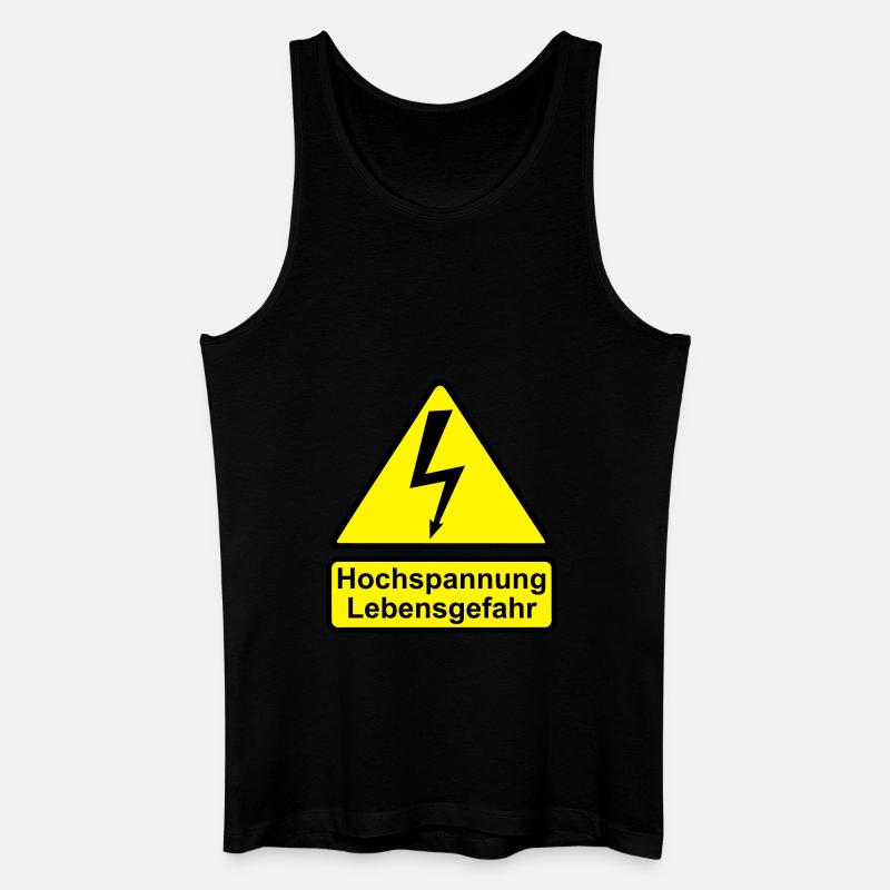 Schild Hochspannung Lebensgefahr - Männer Bio Tank Top - Schwarz
