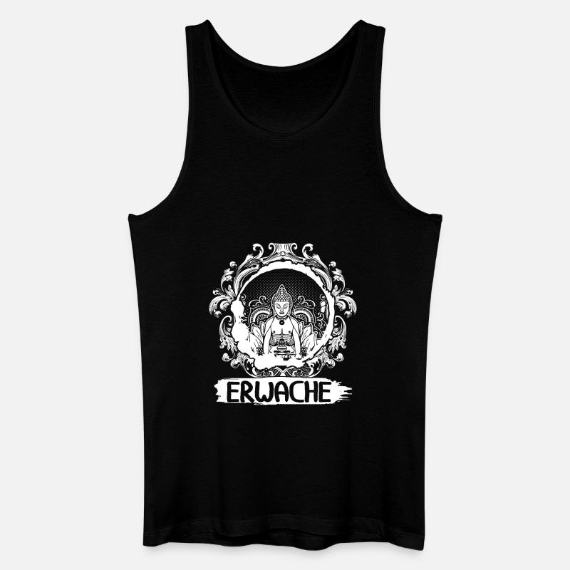 Erwache - Männer Bio Tank Top - Schwarz