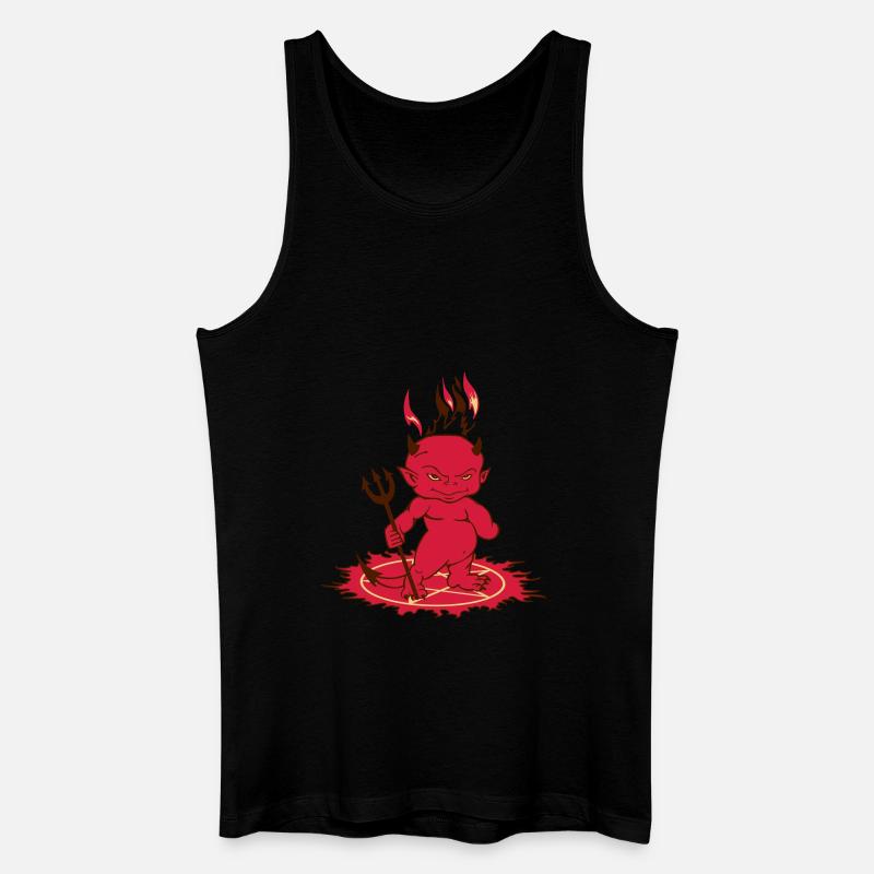 Red Flame Devil - Männer Bio Tank Top - Schwarz
