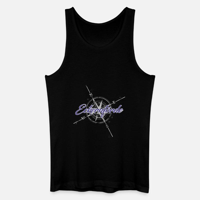 Eckernförde Kompass blau - Männer Bio Tank Top - Schwarz