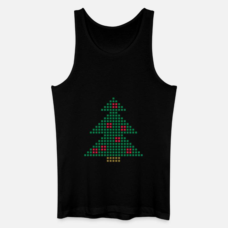 Christmas Tree Pixel - Männer Bio Tank Top - Schwarz