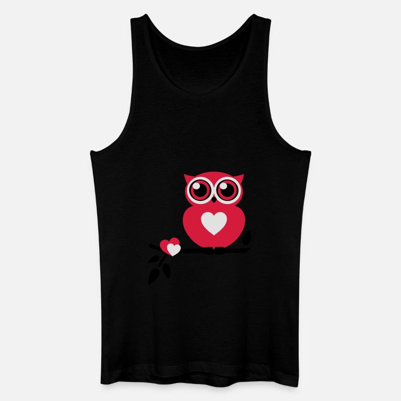 Eule Love - Männer Bio Tank Top - Schwarz