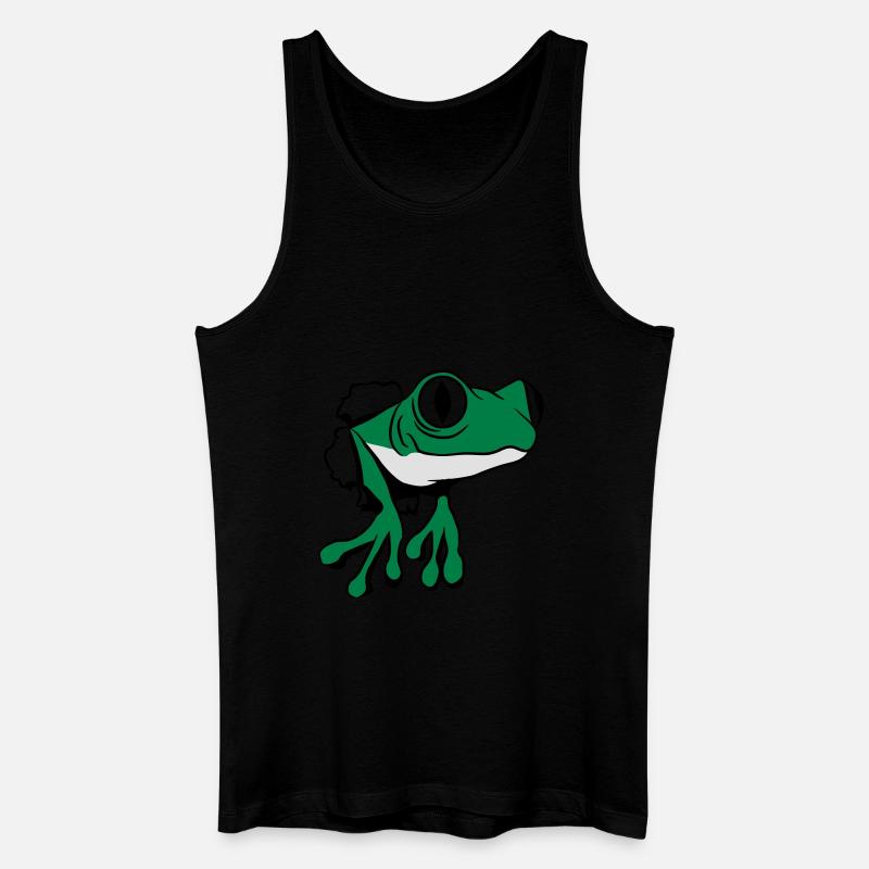 Frosch Loch witzig - Männer Bio Tank Top - Schwarz
