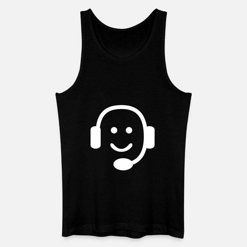 Headset - Männer Bio Tank Top - Schwarz