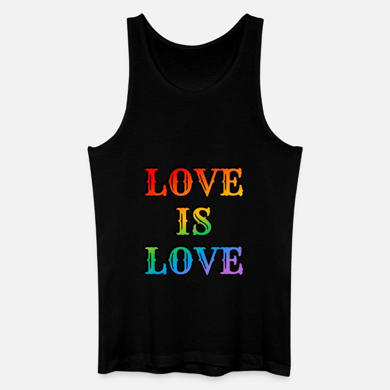 Regenbogen-Liebe ist Liebe - Männer Bio Tank Top - Schwarz