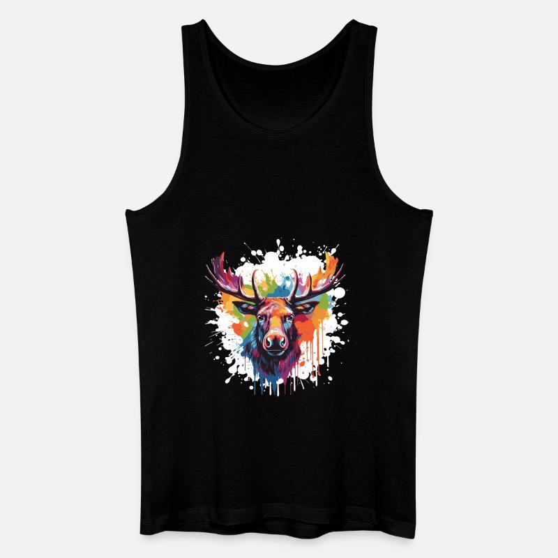 Elch - Männer Bio Tank Top - Schwarz