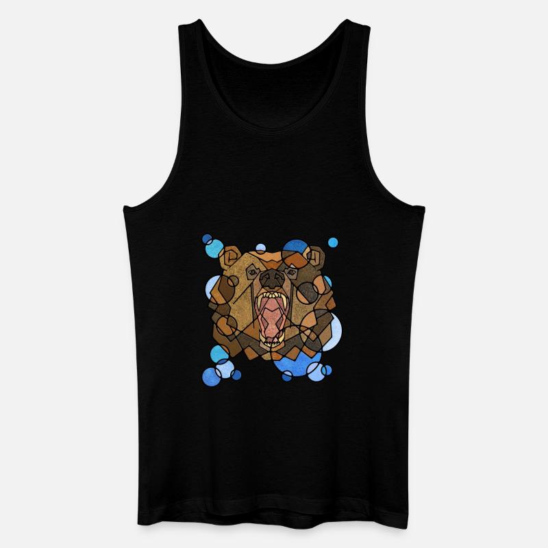 Bär Geometrie - Männer Bio Tank Top - Schwarz