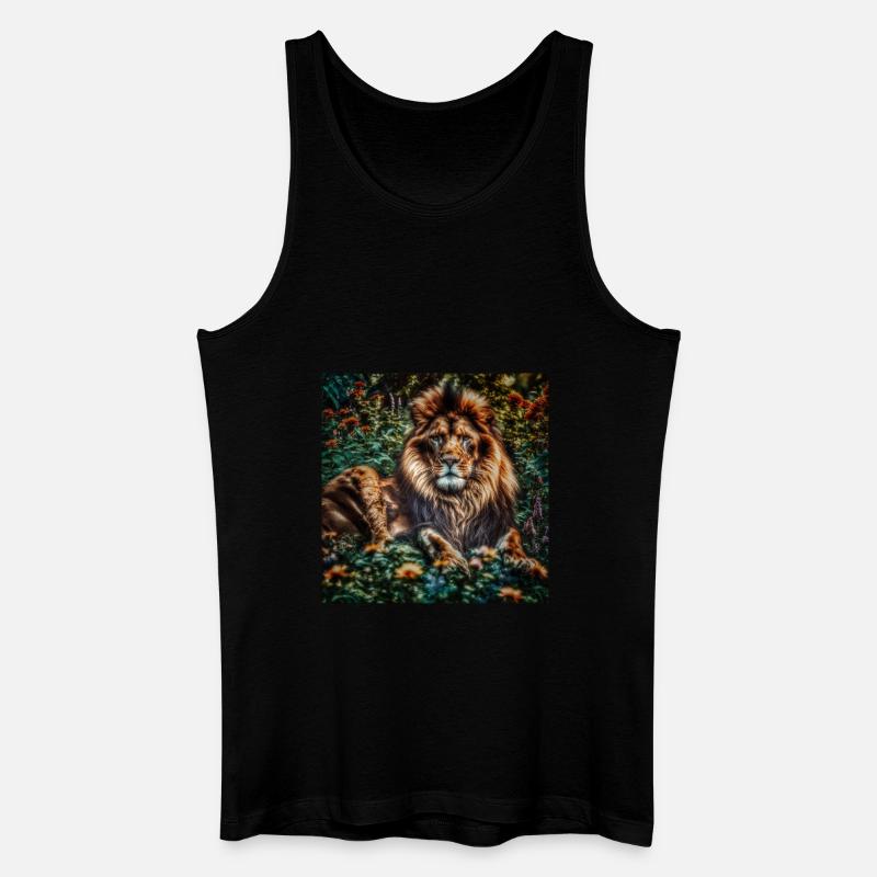 Lion - Männer Bio Tank Top - Schwarz