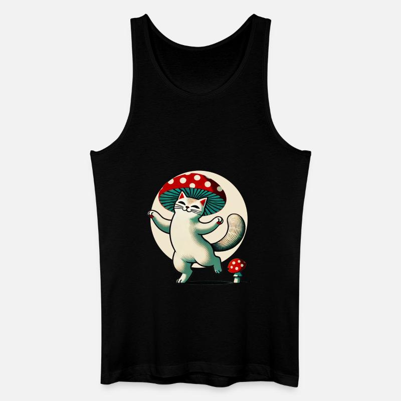 Pilz Kätzchen Katze - Männer Bio Tank Top - Schwarz