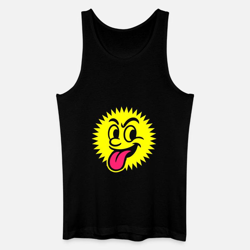 Sonne Gesicht Frech - Männer Bio Tank Top - Schwarz