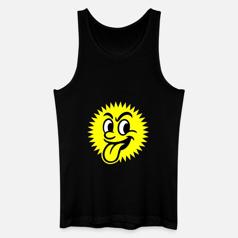 Sonne Sommer Gesicht - Männer Bio Tank Top - Schwarz