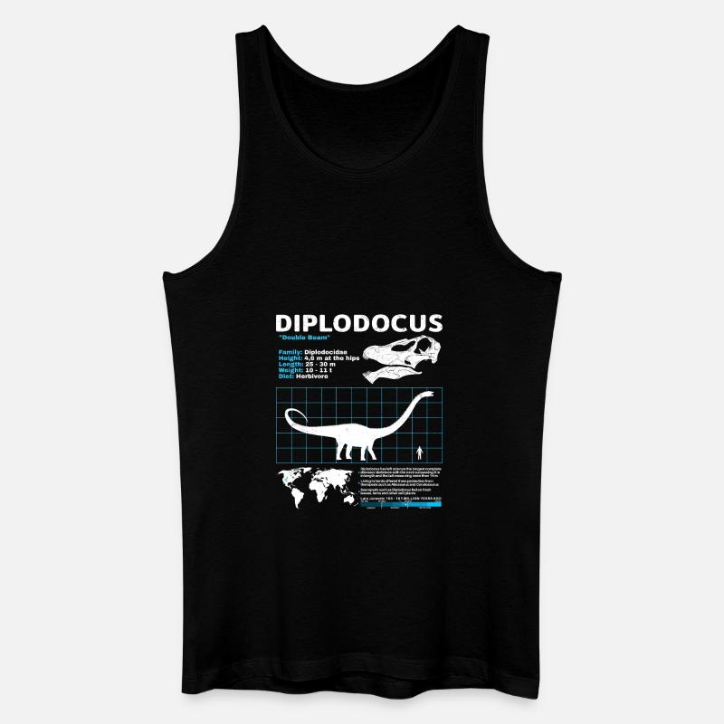 Diplodocus Datenblatt - Männer Bio Tank Top - Schwarz