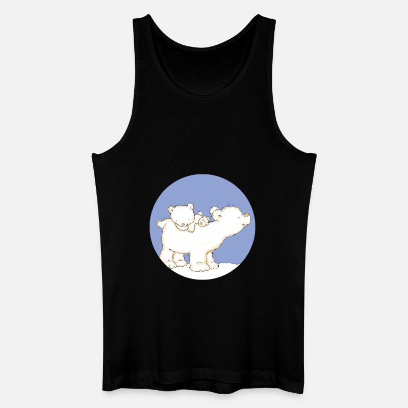 Baby Polar Bear with Dad - Männer Bio Tank Top - Schwarz