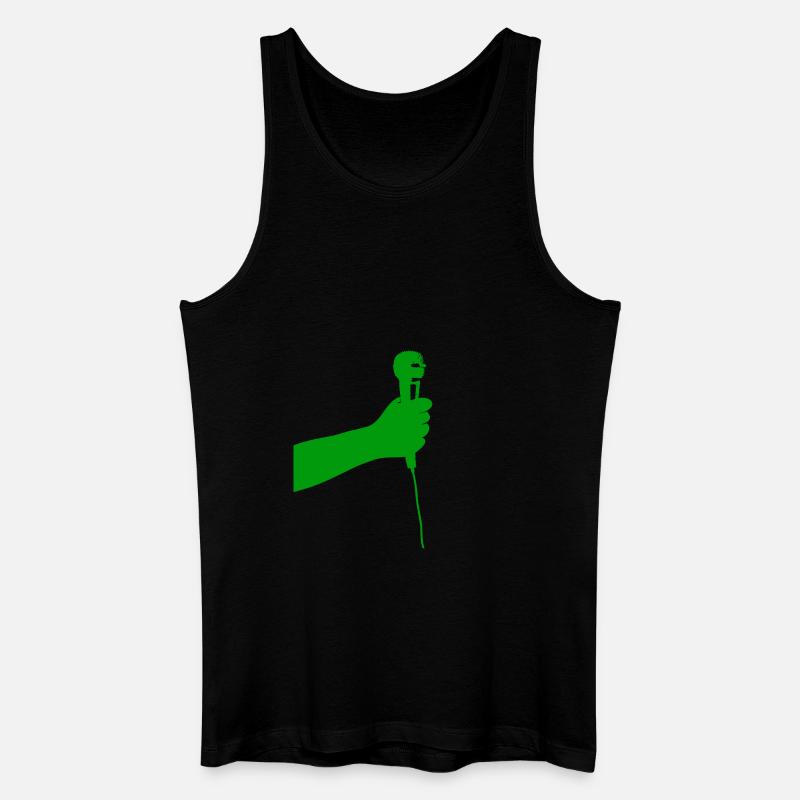 Mikrofon (grün) - Männer Bio Tank Top - Schwarz