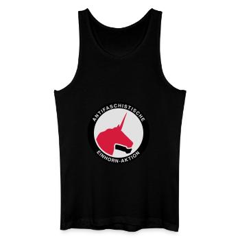 Antifaschistische Einhorn-Aktion - Männer Bio Tank Top - Schwarz - Vorne